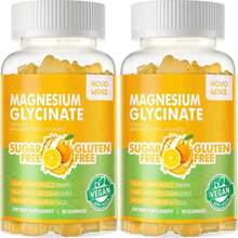 Magnesium Glycinate Gummies 1000mg - Sugar Free Magnesium Potassium Supplement With Vitamin D, B6, CoQ10 For Calm Mood &Amp; Sleep Support - 180 Mango Pineapple - Flavor NameE - 查看 1