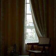 1pc Double Layer Gradient Sheer Curtain, Translucent But Not See-Through, Minimalist Double-Layer Integrated Design, Customized For Living Room/Bedroom, Nordic/French Style Embroidered Curtain With Punched Holes