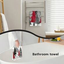 1pc/2pcs/100pcs Christmas Tree Printed Pattern Kitchen Towels And Dishcloths, Suitable For Interior Decoration In Restaurants, Kitchens, Bathrooms, Party Decoration, Holiday Gifts, And Can Be Given As Christmas Gifts