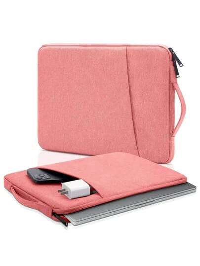 Laptop Sleeve Bag Compatible With 13/14/15/16 Inch Air Pro M1 Surface HP Computer Bag Accessories Polyester Case With Pocket,Pink Laptop Bag For School Student Autumn University Essentials Laptop Bag For Women Mac Book Case Back To School Laptop Case Laptop Cover For Travel Waterproof Portable For Men Laptop Bags