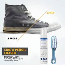 1 件，100 毫升便携式运动鞋清洁液，泡沫型干洗剂，用于去除白色鞋子上的污垢和发黄，厨房，浴室，家居，家居用品