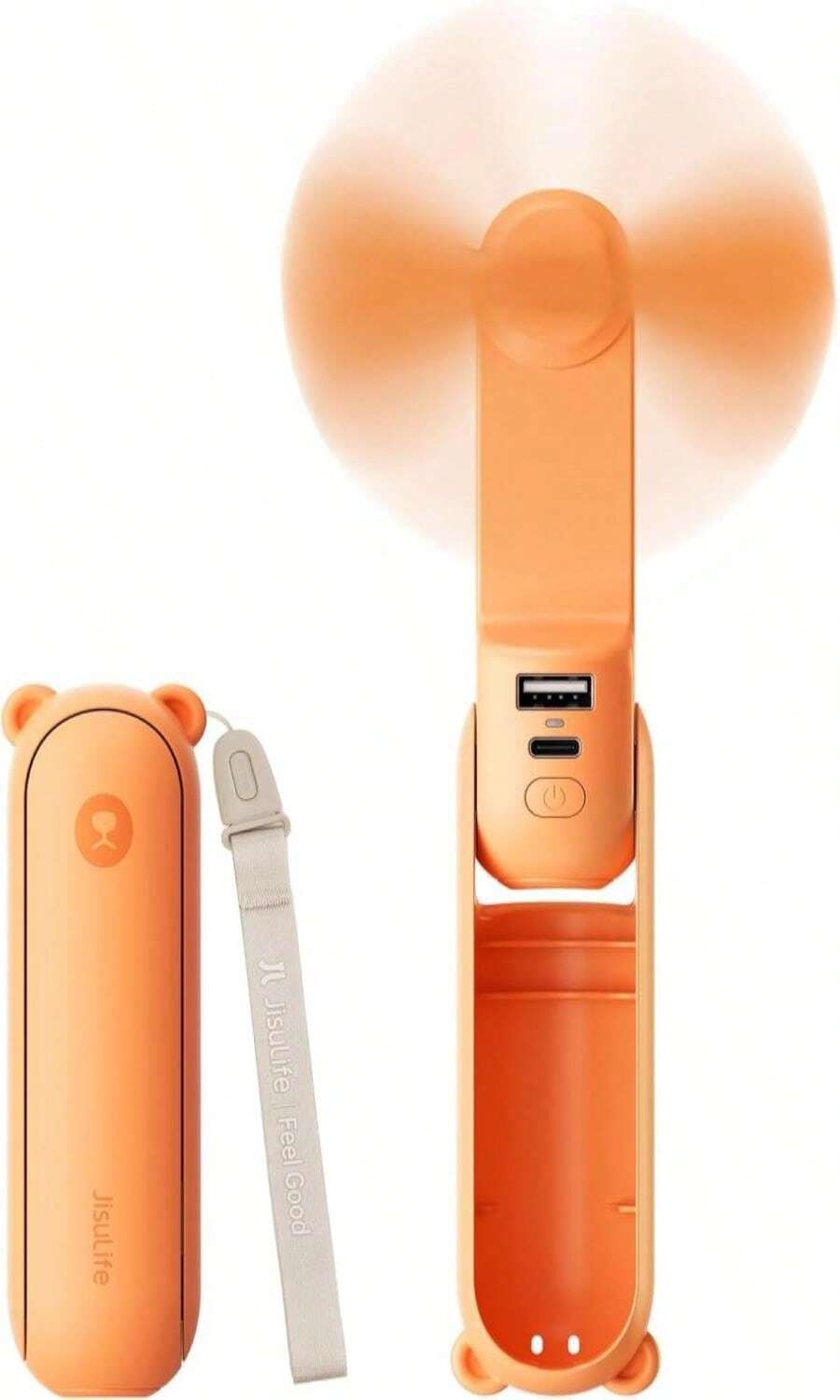 JISULIFE Handheld Mini Fan, 3 IN 1 USB Rechargeable Portable Fan [12-19 Working Hours] With Power Bank, Flashlight, Pocket Design For Travel_Summer_Concerts_Lash, Gifts For Women (Pink) - ColorG - 查看 1