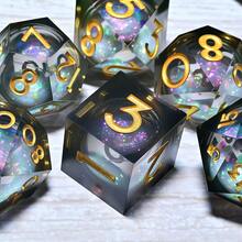 7 Piece Resin Dice Set, Suitable For Christmas Thanksgiving Gift Supplies Decoration Ramadan And Easter Board Game Desktop Dice, Hand Role-Playing Polyhedral Dice, RPG Dice Birthday Gift Holiday Party