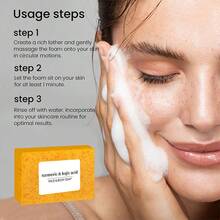 Turmeric Lemon Kojic Acid Soap,Suitable For Face, Bath And Facial Soap, Handmade Soap Cleanser,Exfoliating,Rich Foam Deeply Cleanses And Smoothens Skin