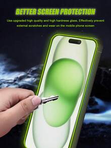 Gorilla Hero [2 Packs]Anti-Spy Tempered Glass Screen Protector, Full Coverage, Privacy Protection Screen Protector, Green Light Air Cushion Film, Glow In The Dark, Easy To Find Phone, Personalized Design, Eye-Friendly, Ultra HD, Compatible With IPhone 17E/17 Pro Max/17 Pro/17Air/17/16e/16 Pro Max/16 Pro/16 Plus/16/15 Pro Max/15 Pro/15 Plus/15/14/13/12 And Other Models - Green - View 4