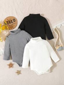 Baby Boys Warm High-Neck Bodysuit, Autumn/Winter