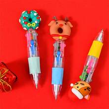 5/10/20/30/40/50 piezas Bolígrafos de punta fina de 4 colores con diseños de personajes de dibujos animados, de material plástico, perfectos para estudiantes y regalos. Bolígrafos de dibujos animados, bolígrafos de Body blando de dibujos animados para fiestas, estilos aleatorios novedosos, tinta negra, adecuados para estudiantes, maestros, oficina, útiles escolares, recuerdos de fiesta, regalos promocionales, etc. - Multicolor - Ver 6