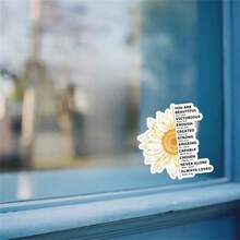 Adesivo com citação positiva 2 peças, decalque de vinil inspirador de girassol, adesivo com mensagem motivacional e inspiradora, adesivo à prova d'água para laptop, diário, garrafa de água, decoração pessoal, ideia de presente, decalque estético de girassol para autoaperfeiçoamento e encorajamento, adesivo de motivação para saúde mental