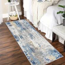 1 件装现代蓝米色抽象图案地毯，柔软防滑可水洗，适用于客厅、厨房、卧室、玄关、迎宾垫、门垫、户外垫、厨房地毯、家居装饰 - 彩色 - 查看 7