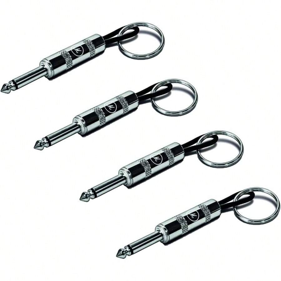 4 llaveros de enchufe de guitarra, llavero de enchufe de guitarra para montaje en pared, prctico llavero para montaje en pared, llavero porttil, audifilos de regalo - inicial - Ver 1