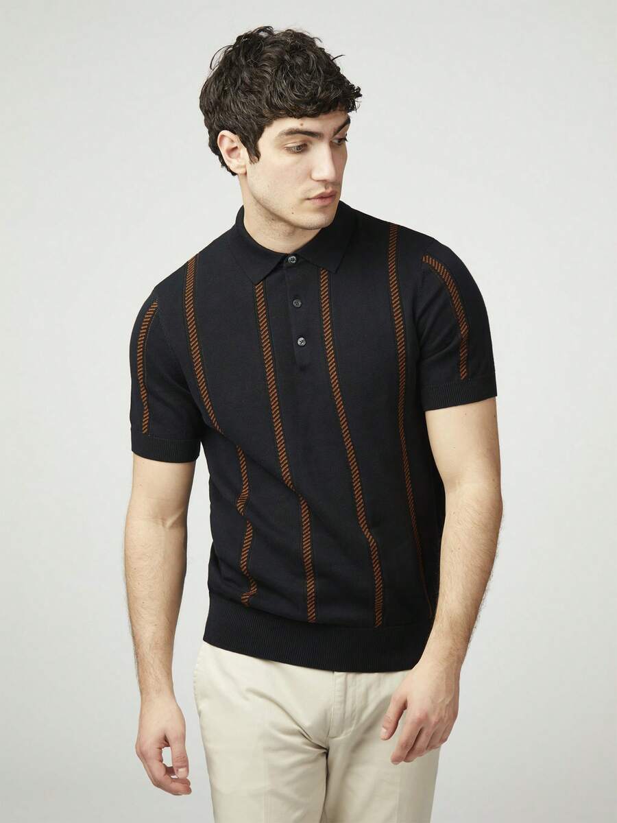 Ben Sherman Tropical    Verano    Regular    Canalé  Botón - Negro - Ver 1