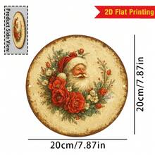 2D Flat Printing, 1pc Vintage Christmas Santa Claus Among The Flowers Aluminium Metal Sign Wall Art Decorative Sign For Home Bar Cafe Shop Farmhouse Wall Door Pendant Indoor/Outdoor Plaques Wall Decorations 8x8 Inches Perfect Christmas Gift, 2D Flat Home Decor Christmas Decorations Room Decor