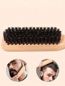 Unisex Boar Bristle Hair & Beard Brush - Fragrance-Free Professional Hairstyling Brush, Suitable For Thick/Thin Hair, Can Clean Ombre Hair And Trim, Create Smooth Hairstyles - Multicolor - View 3
