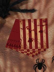 50pcs 13"X13" Disposable Party Napkins, Spooky Striped Blood Stain Pattern, Suitable For Dark, Gothic, Halloween Themed Parties And Daily Use - Multicolor - View 1