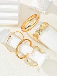 6/1 Set Elegant Resin Round Disc Braided Rope Bracelet, Fashionable & Chic Accessory For Women, Suitable For Vacation, Party, Date, Evening, Travel, Daily Wear