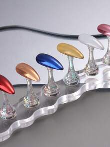 Nail Art Practice Tray,4 Styles Acrylic Aurora Magnetic Nail Holder False Nail Tip Nail Art Practice Whit 5/10 Stands + 1 Base Holder Premium Showing Shelf Nail Art Display Salon DIY Manicure,Suitable For Beginners And Professionals - Multicolor - View 4