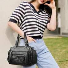 Women's Retro Style Large Capacity Shoulder Tote Bag With Multiple Pockets - Bronze - View 1