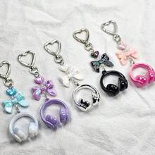 Unisex New INS Style Music Headphone Keychain, Creative Mini Microphone Guitar Music Note Accessory, Personalized Phone Chain, Bag Charm, Key Chain, Music Festival Music Lover Christmas Gift Ideas Bag Accessories Lanyards With Id Holder Car Accessories Bag Charms