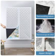 Windproof & Thermal Blackout Curtains, Suitable For Rooms, Living Rooms, Bathrooms, Zipper Design No Drilling Required, Easy Installation, Winter Wind Blocker