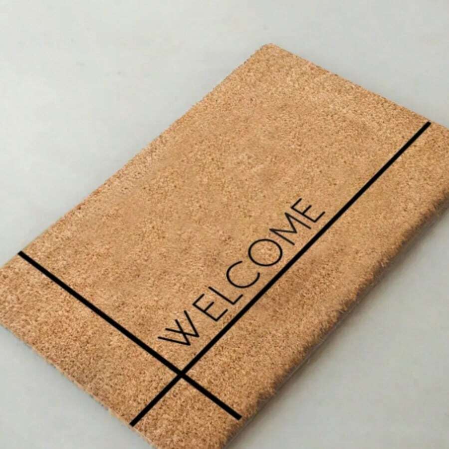 40x60 Cm Natural Coconut Doormat With 100% PVC Backing - Non-Slip, Dirt-Repellent Brushed Surface - 18-22 Mm Thick Mat For Indoor And Outdoor Use, MADE IN TURKEY - Brown - View 1