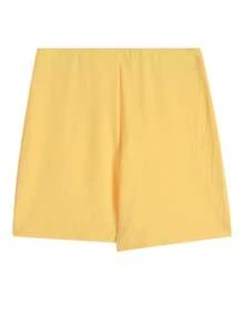 Bộ 3 món: Áo ba lỗ phong cách tối giản, áo khoác cardigan và quần bó cạp cao, sang trọng và thon gọn, xuân/hè - Màu vàng - Xem 7