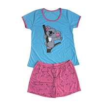 Women's Half Sleeve Baby Doll / Women's Baby Doll / Nightwear - 天藍色 - 查看 2