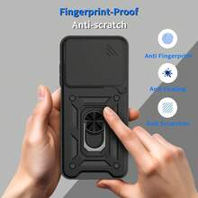 Sliding Camera Lens & Stand Protective Case For V 60 5G Smartphone - Black - View 4