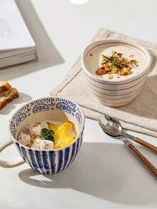 1 件时尚陶瓷杯，家庭主妇牛奶杯，家庭/办公室早餐杯，女士咖啡杯 - 彩色 - 查看 6