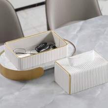 Luxury Tissue Box Minimalist Design Living Room Office Dining Table Home Decor Aesthetic Storage Holder Napkin Dispenser Elegant Organizer Contemporary Style Functional Decoration Bedroom Bathroom Kitchen Counter Stylish Modern Sleek Professional Premium Quality Chic Tabletop Display Practical Organizational Solution Sophisticated Interior Design Accent Piece Versatile Home Accessory - Multicolor - View 4