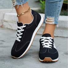 New Women's Casual Sports Shoes With Soft Soles, Laces, Lightweight, Non-Slip, Suitable Outdoor Activities, And Featuring A Fashionable And Versatile Style