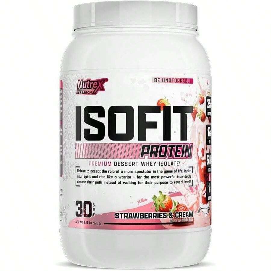 Nutrex Research IsoFit Chocolate Whey Isolate Protein Powder 100% Whey Protein Isolate | Muscle Recovery, Naturally High EAAs | Fast Absorbing, Easy Digestion | (Chocolate Shake 2lbs 30 Servings) - Tên hương vị B - Xem 1