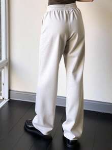 Quần nỉ nữ dáng rộng, dây rút, kiểu dáng mới Thu/Đông, lót dày ấm áp, họa tiết hoa màu xám nhạt, phong cách retro sinh viên, phù hợp cho thể thao, công sở, lễ tốt nghiệp, tựu trường và các dịp khác, cũng thích hợp cho giáo viên mặc. - Màu Xám nhạt - Xem 9