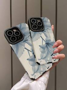 1 件复古白百合图案垂直条纹仿皮软保护手机壳，适用于 Apple 和各种型号 - 彩色 - 查看 4