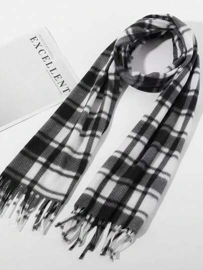 Classic Couple Plaid Scarf, Autumn/Winter Versatile Boyfriend Gift For Men And Women, High-End Fashion Double-Sided Korean Style Warm, Neck Warmer, Blanket