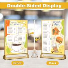 3/6/12 Pack Acrylic Gold Sign Holder, 4x6 Inch/5x7 Inch Tabletop Gold Picture Frames, Clear Double Sided Menu Holder, Wedding Table Numbers Picture Frames, Photo Displays For Events And Decor (Gold) - Gold-5x7 Inch - View 5