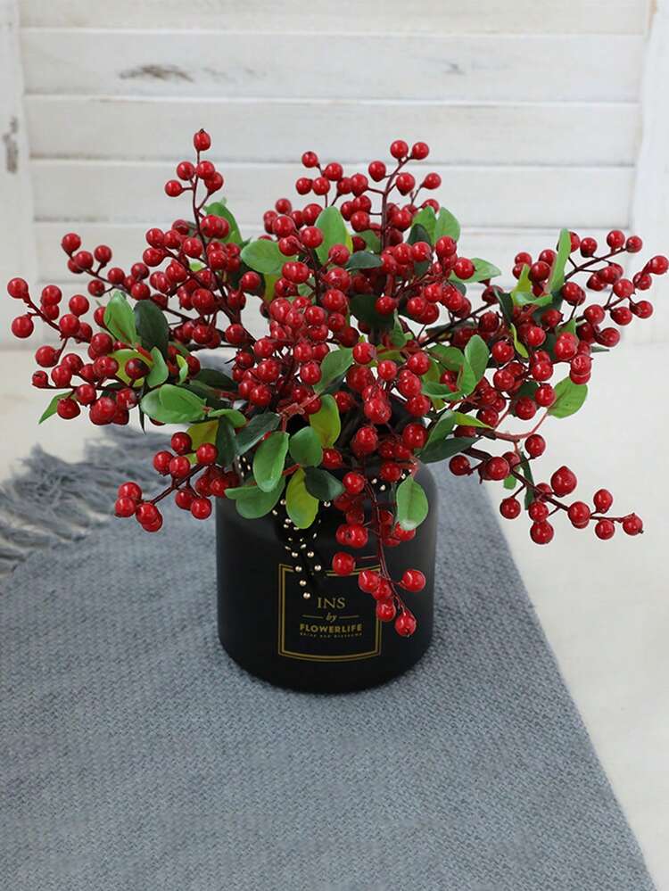 3/6pcs Artificial Small Fruit Bunches, Fake Plants, Artificial Blueberries, Artificial Blueberry Branches - Plastic Berries Stems For All Seasons, California Blueberries Fake Berries, Artificial Berries, Mother's Day Gift, Home Decor, Floral Decor, Living Room, Kitchen, Bedroom Decor, Holiday Decor, Halloween, Thanksgiving, Christmas Decor, Wedding & Engagement Decor, Valentine's Day, Graduation - Blue - View 7