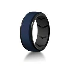 7Pcs 8mm Silicone Rings For Men, Breathable Inner Grooves Rubber Wedding Band, Flexible Sport Fitness Jewelry Gift For Him, Durable Workout Rings Set - Multicolor - View 4