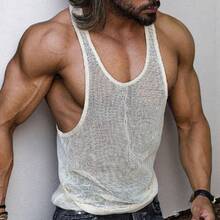 2025 Men's White Loose Fit Workout Tank Top - Breathable Cotton Base Layer