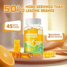 Magnesium Glycinate Gummies 1000mg - Sugar Free Magnesium Potassium Supplement With Vitamin D, B6, CoQ10 For Calm Mood &Amp; Sleep Support - 180 Mango Pineapple - Flavor NameE - 查看 6