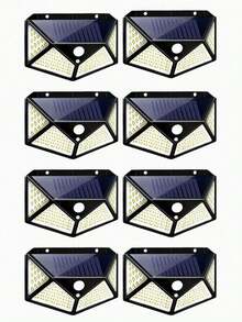 100 LED Solar Powered 4-Sided Wall Light, Wireless Outdoor Lighting, Motion Sensor, Waterproof, Windproof, For Home, Garden, Yard, Park - Multicolor - View 12