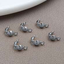 20/50pcs Stainless Steel Bead Tips Calotte Ends Clamshell Knot Cover Fold-Over Bead Tips For DIY Jewelry Craft Making Accessories - Multicolor - View 17