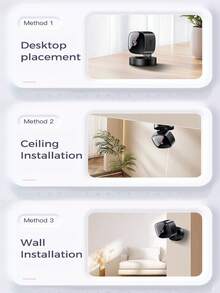 Camera WIFI mini cầm tay độ nét cao 1080P nhìn đêm, có thể điều chỉnh 360°, thích hợp để bàn, treo tường, lắp đặt trên trần nhà, báo động phát hiện di động, hỗ trợ thẻ TF và lưu trữ đám mây, thích hợp cho phòng ngủ gia đình, hành lang, cũi trẻ em, văn phòng - màu đen - Xem 8