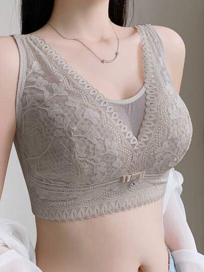 女士无钢圈提升和支撑胸罩，薄款，防止下垂和侧凸