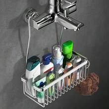 1 件不锈钢壁挂式浴室挂篮收纳架 - 轻质淋浴架，用于放置洗发水和配件、浴室收纳和储物、淋浴架 - 彩色 - 查看 3