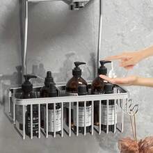 1 件不锈钢壁挂式浴室挂篮收纳架 - 轻质淋浴架，用于放置洗发水和配件、浴室收纳和储物、淋浴架 - 彩色 - 查看 10