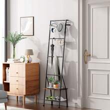 Blanket Ladder With Shelf, Blanket Rack Stand For Living Room, Standing Towel Racks For Bathroom, Freestanding Blanket Holder Rack With Shelf, Rustic Brown - 棕色 - 查看 6