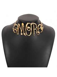 Minimalist Personality Exaggerated Letter Cool Chic Necklace Retro Fashionable Temperament Hip-Hop Style Necklace - AMORe Gold - View 13