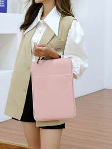 13/14/15/16 英寸笔记本电脑内胆包，涤纶材质，带口袋，粉色，适合学生、女性、返校季、旅行，防水便携笔记本电脑包，男士笔记本电脑包 - 粉色 - 查看 7