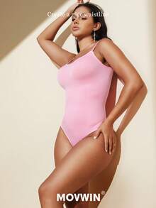 1pc Women Seamless Shapewear Bodysuit, Thong Bottom, Slimming Shaping Bodysuit, Tummy Control Bodysuit, Shapewear, Waist Trainer - Baby Pink - View 11