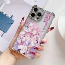 Funda de Teléfono Creativa de Alta Gama para Chica de Juego de Dibujos Animados Elysia, Compatible con iPhone 16, 16e, 15, 14, 13, 12 Mini, 11 Pro Max, X, XR, XS MAX, 8, 7 Plus, Marco Plateado, Cubierta Trasera Transparente a Prueba de Golpes, Estilo de Lujo Simple - transparente - Ver 8